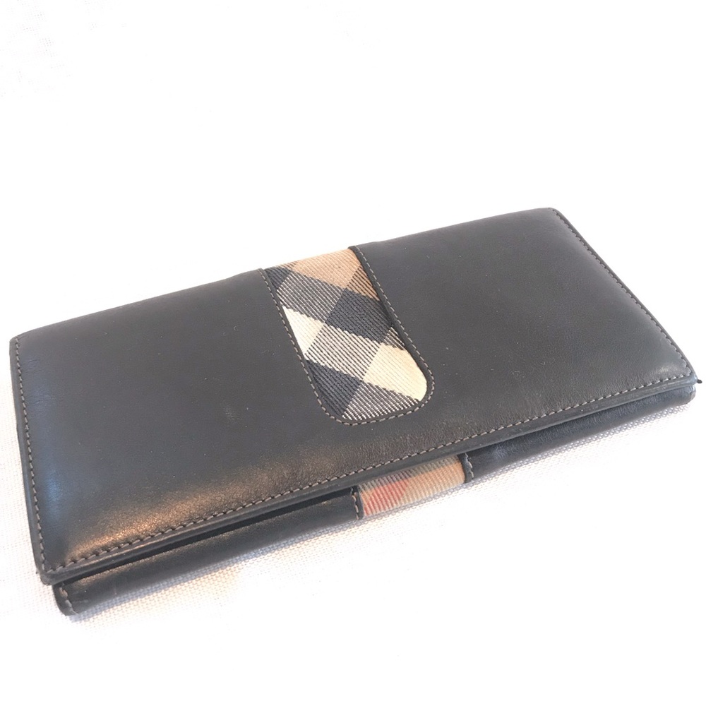 Burberry House Check Leather Continental Wallet